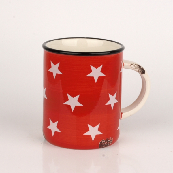 Keramický hrnček s hviezdami 13x15cm