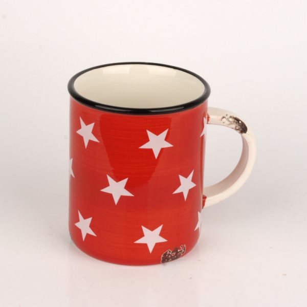 Keramický hrnček s hviezdami 13x15cm