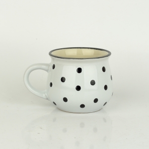 Keramický hrnček s bodkami biely objem 230 ml