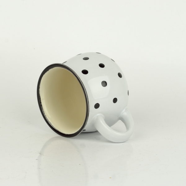 Keramický hrnček s bodkami biely objem 230 ml