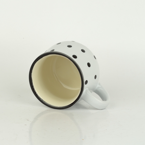 Keramický hrnček s bodkami biely objem 230 ml