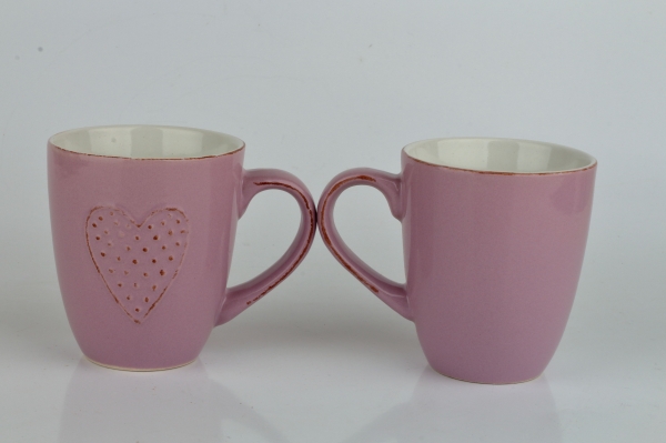Keramický hrnček so srdcom fialový 300ml