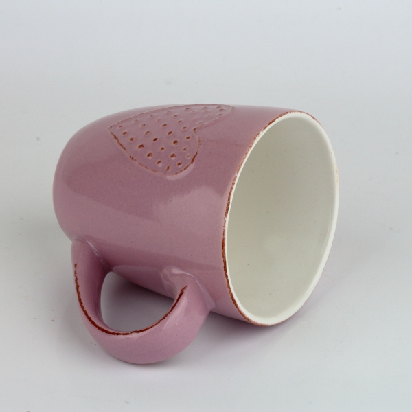 Keramický hrnček so srdcom fialový 300ml