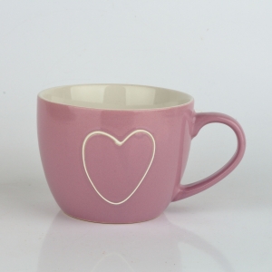 Keramický hrnček so srdcom fialový 440ml