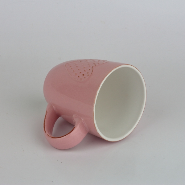 Keramický hrnček so srdcom ružový 300ml 