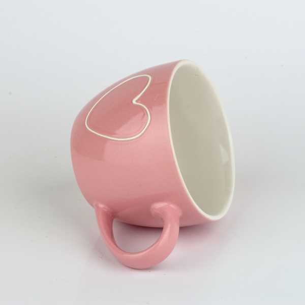 Keramický hrnček so srdcom ružový 440ml