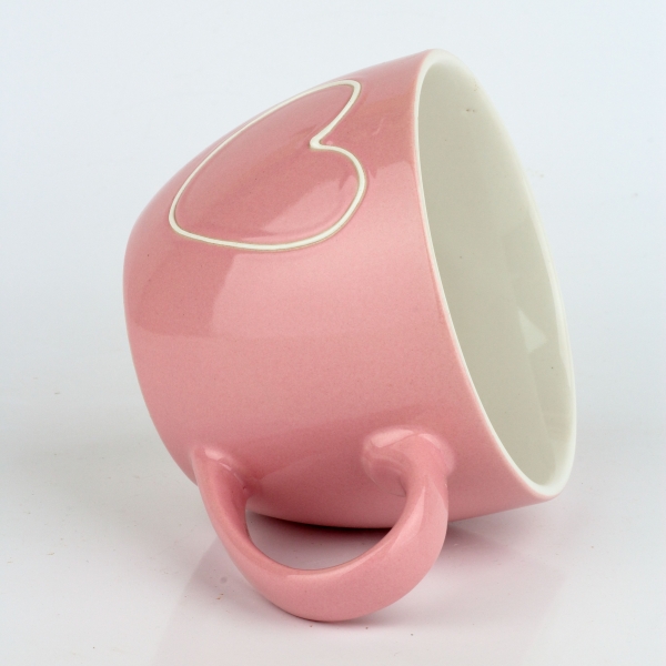 Keramický hrnček so srdcom ružový 440ml