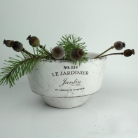 Keramický kvetináč biely 25x15x × 25cm