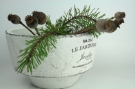 Keramický kvetináč biely 25x15x × 25cm