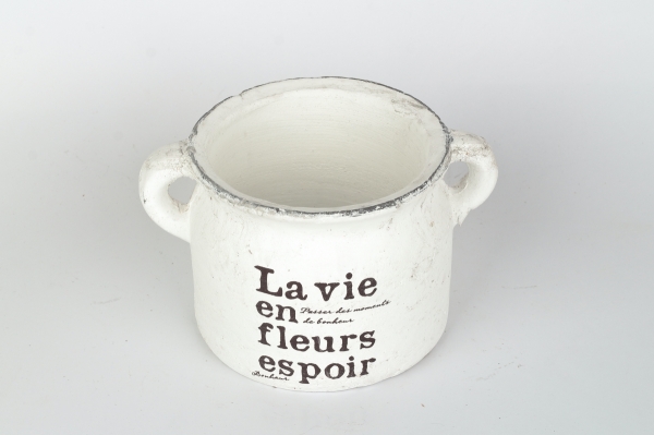 Keramický kvetináč La vie biely