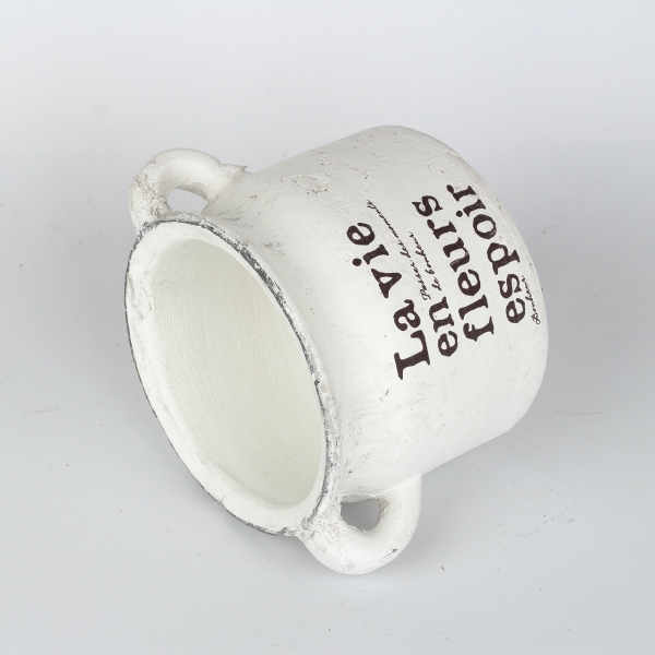 Keramický kvetináč La vie biely