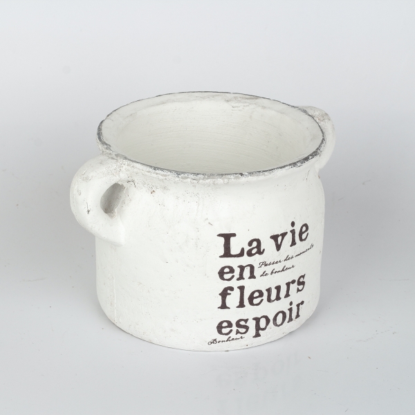 Keramický kvetináč La vie biely