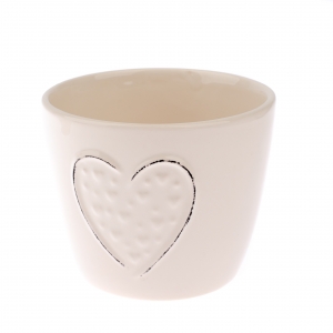 Keramický kvetináč so srdcom guľatý 12,2×10×9,5cm