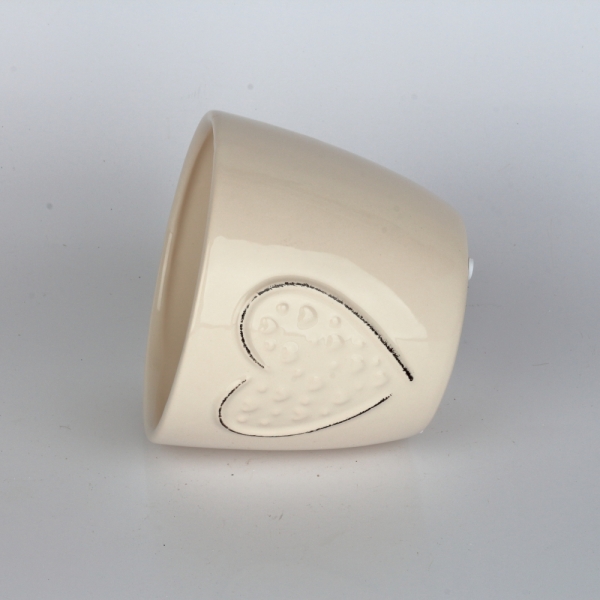 Keramický kvetináč so srdcom guľatý 12,2×10×9,5cm