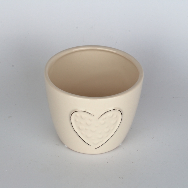 Keramický kvetináč so srdcom guľatý 12,2×10×9,5cm