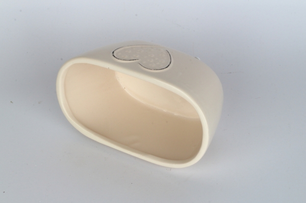 Keramický kvetináč so srdcom oválny 10,5x18,5x9cm