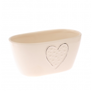 Keramický kvetináč so srdcom oválny 22,6×10,6×13,6cm