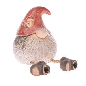 Keramický sediaci škriatok 8,6 x 6,9 x 6,7 cm