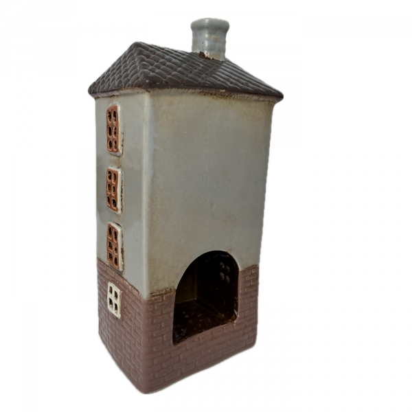 Keramický svietnik domček A 11 x 24,5 x 9,5 cm