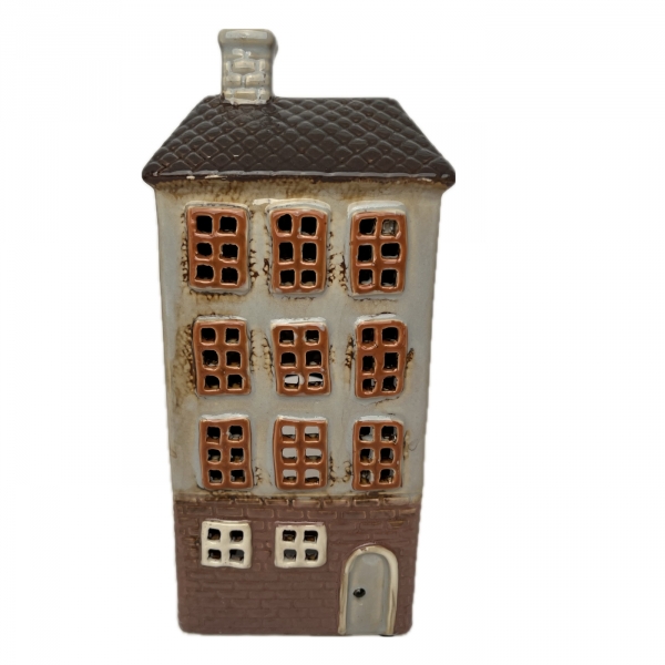 Keramický svietnik domček A 11 x 24,5 x 9,5 cm