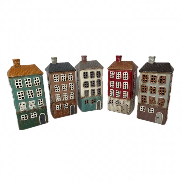 Keramický svietnik domček B 11 x 24,5 x 9,5 cm