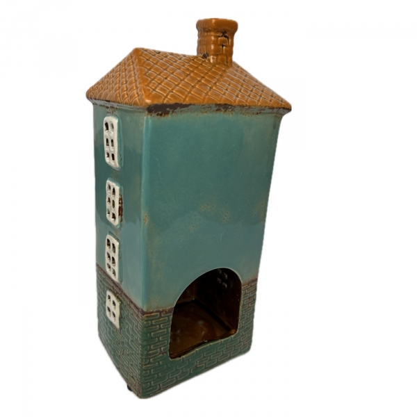 Keramický svietnik domček B 11 x 24,5 x 9,5 cm