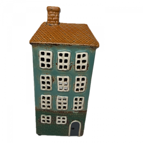 Keramický svietnik domček B 11 x 24,5 x 9,5 cm