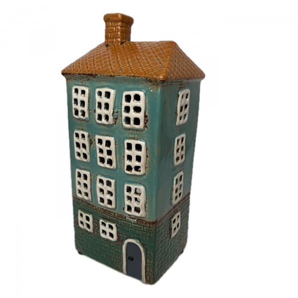 Keramický svietnik domček B 11 x 24,5 x 9,5 cm