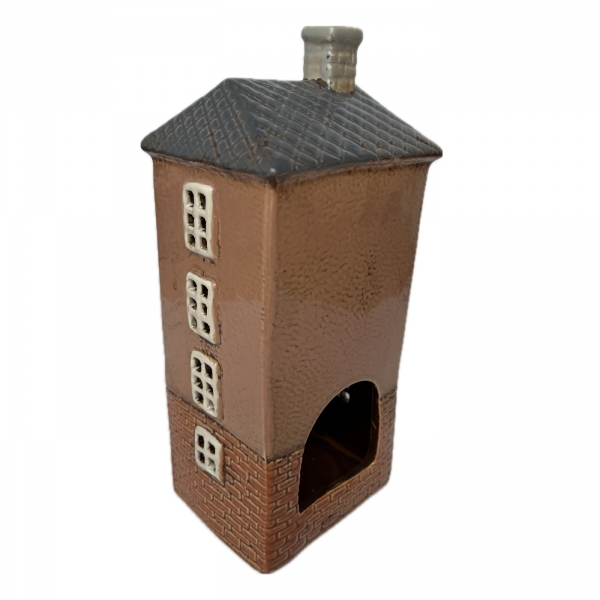 Keramický svietnik domček C 11 x 24,5 x 9,5 cm