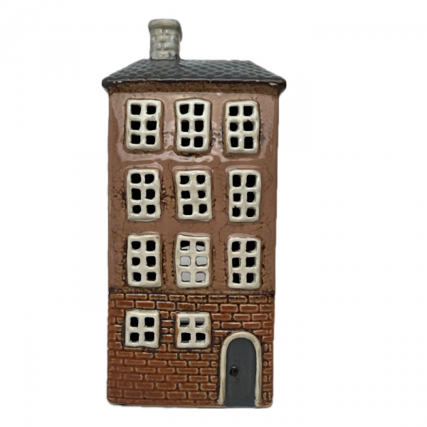 Keramický svietnik domček C 11 x 24,5 x 9,5 cm