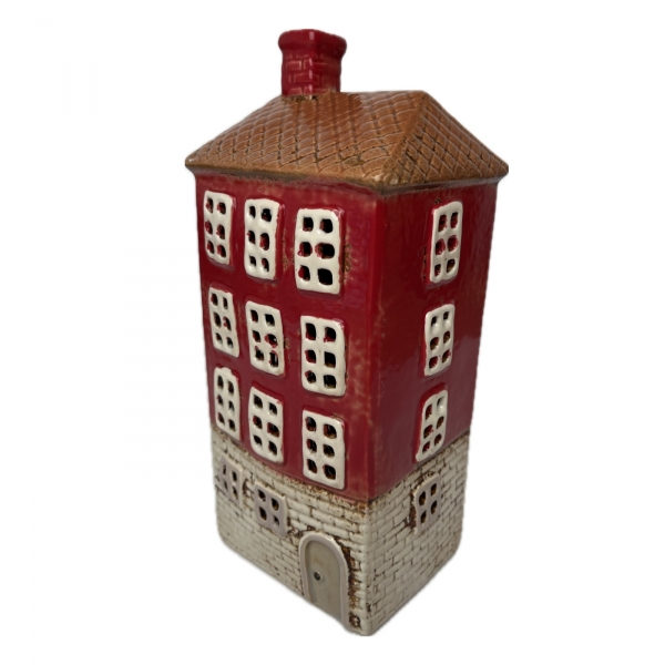 Keramický svietnik domček E 11 x 24,5 x 9,5 cm