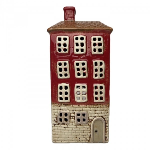 Keramický svietnik domček E 11 x 24,5 x 9,5 cm