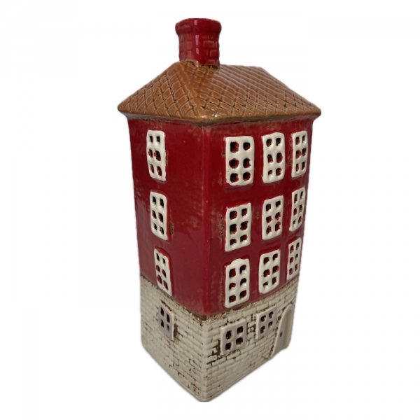 Keramický svietnik domček E 11 x 24,5 x 9,5 cm