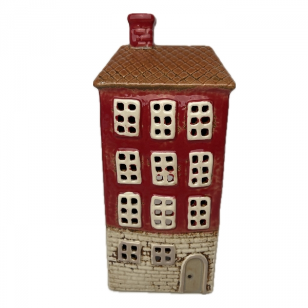 Keramický svietnik domček E 11 x 24,5 x 9,5 cm