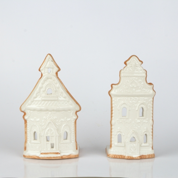 Keramický svietnik kostolíček 11x18,5x9cm