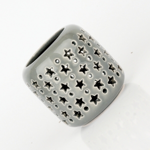 Keramický svietnik sivý 9,5x9,5cm