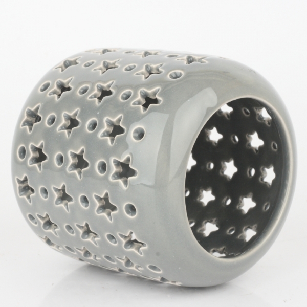 Keramický svietnik sivý 9,5x9,5cm