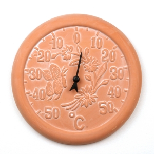 Keramický teplomer kvetinky s motýľom 30cm