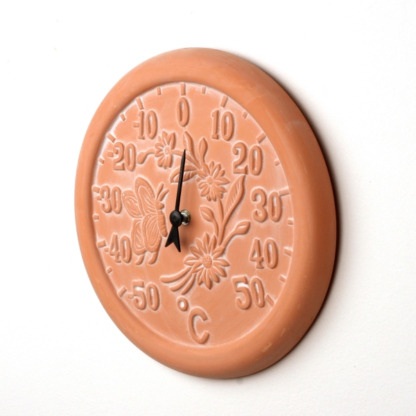 Keramický teplomer kvetinky s motýľom 30cm