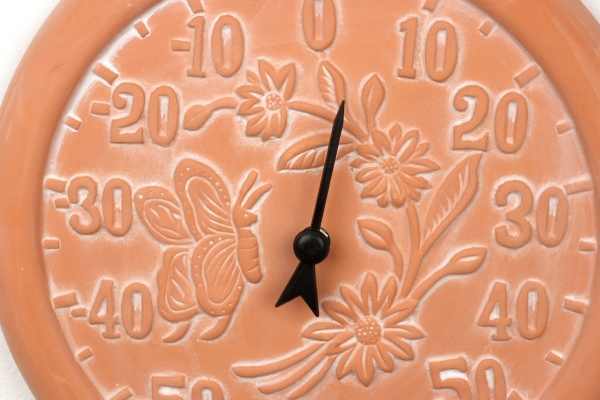 Keramický teplomer kvetinky s motýľom 30cm