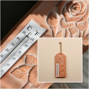 Keramický teplomer ruže 22,5x9,5cm