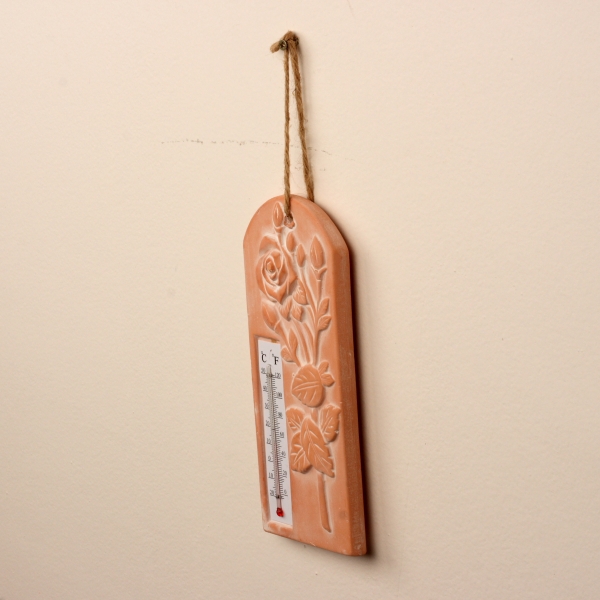 Keramický teplomer ruže 22,5x9,5cm