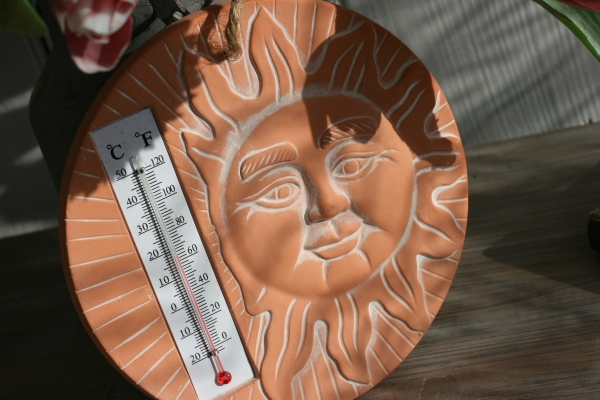 Keramický vonkajší teplomer slnko 17,5cm