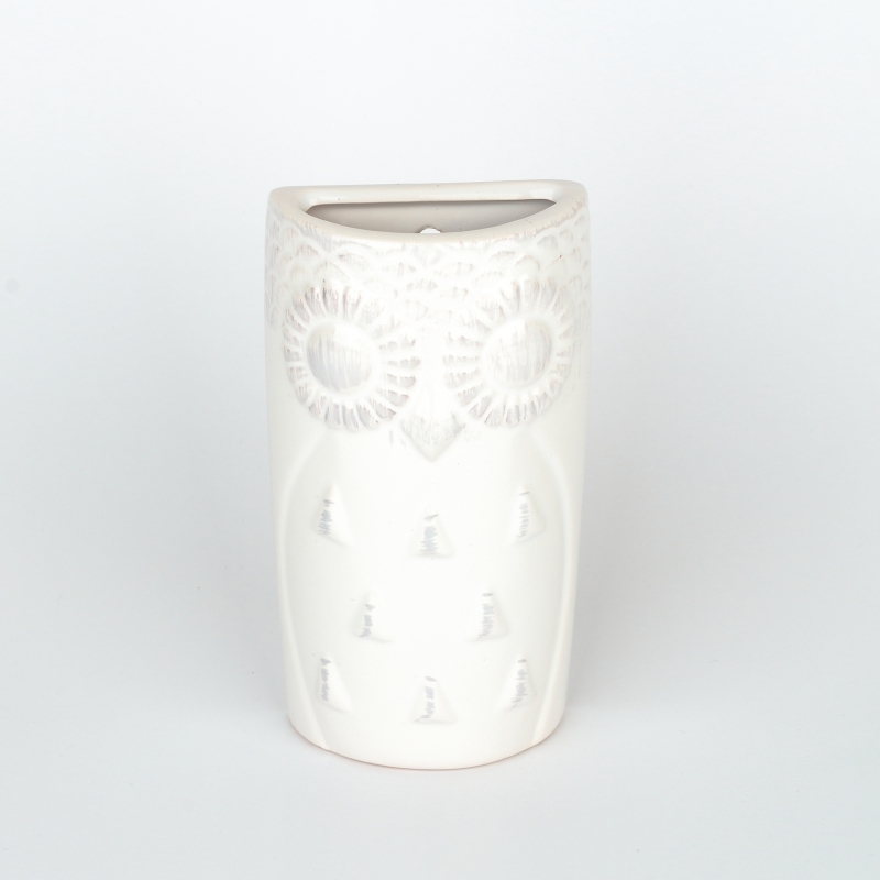 Keramický zvlhčovač vzduchu sova biela 8,5x17x3,6cm