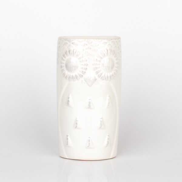 Keramický zvlhčovač vzduchu sova biela 8,5x17x3,6cm