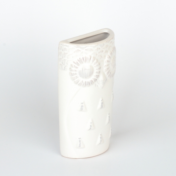 Keramický zvlhčovač vzduchu sova biela 8,5x17x3,6cm