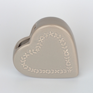 Keramický zvlhčovač vzduchu srdce hnedý 13x3,2x13cm