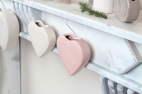 Keramický zvlhčovač vzduchu srdce hnedý 13x3,2x13cm