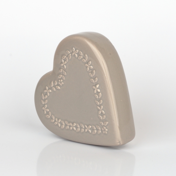 Keramický zvlhčovač vzduchu srdce hnedý 13x3,2x13cm