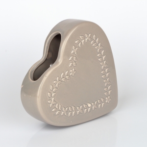 Keramický zvlhčovač vzduchu srdce hnedý 18x18x5cm